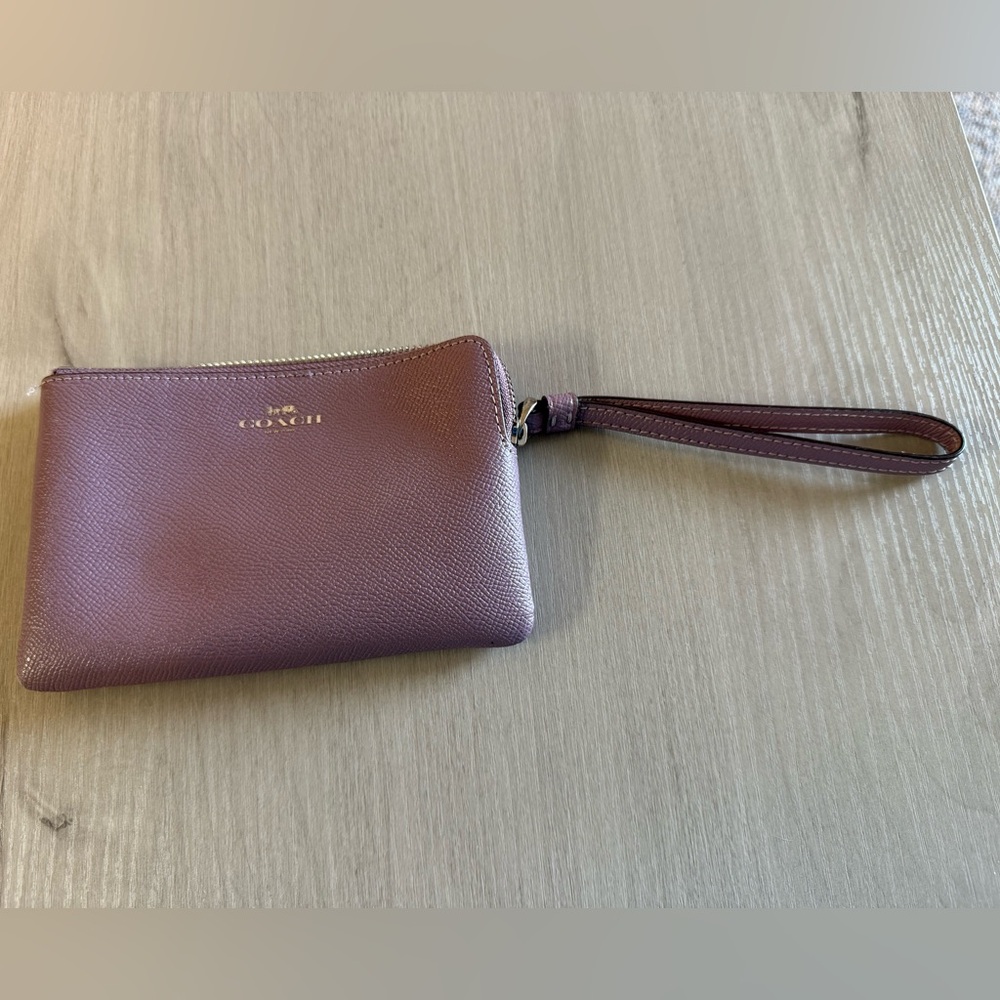Coach Plum Leather Wristlet